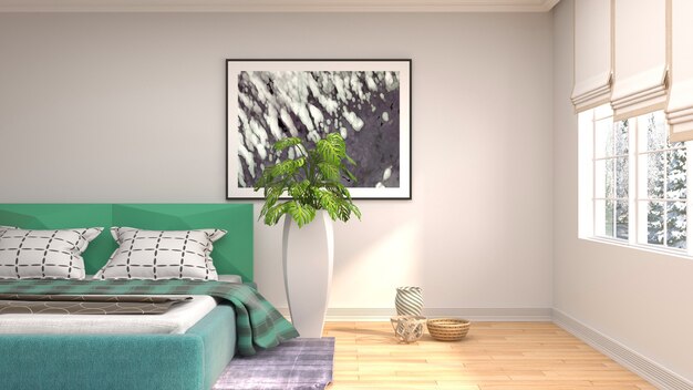 Illustration of the bedroom interior