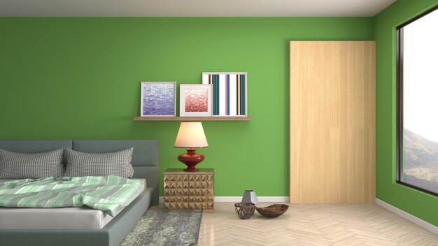 Illustration of the bedroom interior