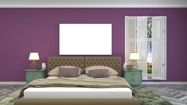 Illustration of the bedroom interior