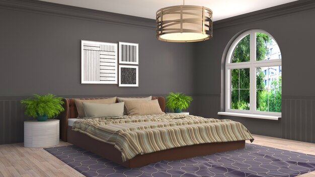 Illustration of the bedroom interior