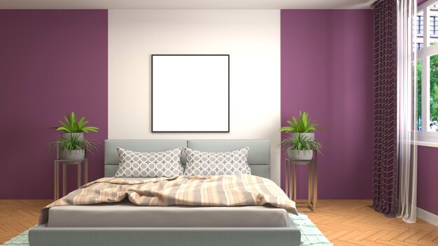 Illustration of the bedroom interior