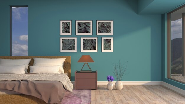 Illustration of the bedroom interior