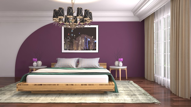 Illustration of the bedroom interior