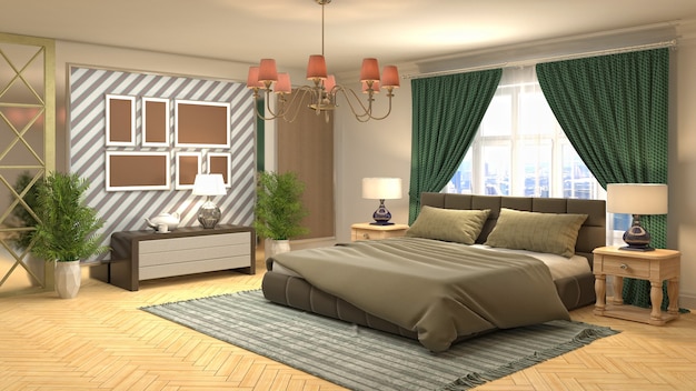 Illustration of the bedroom interior