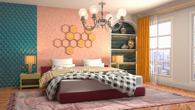 Illustration of the bedroom interior