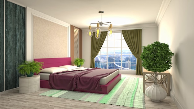 Illustration of the bedroom interior