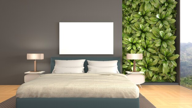 Photo illustration of the bedroom interior