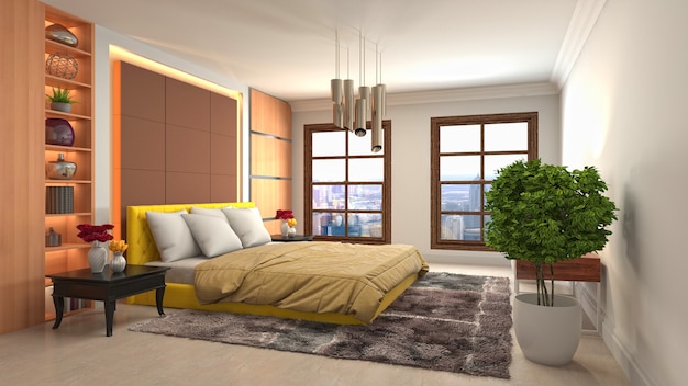 Illustration of the bedroom interior