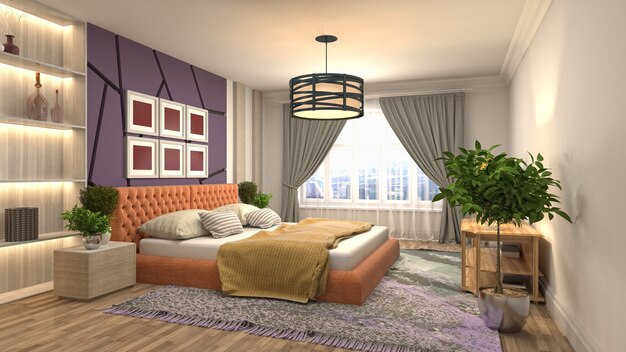 Illustration of the bedroom interior