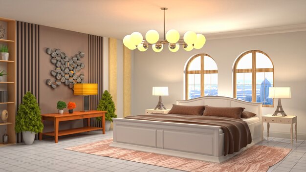 Illustration of the bedroom interior