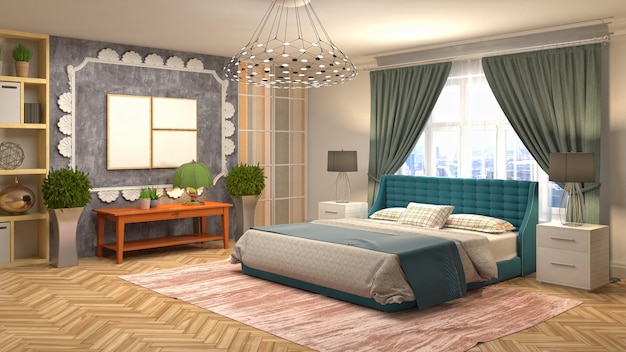 Illustration of the bedroom interior