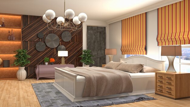 Illustration of the bedroom interior