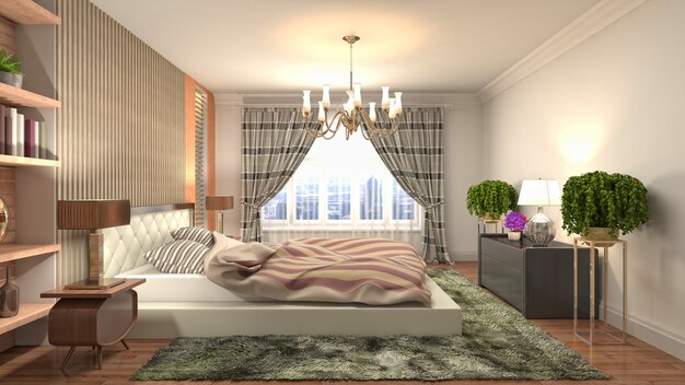 Illustration of the bedroom interior