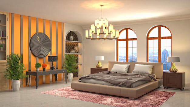 Illustration of the bedroom interior