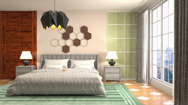 Illustration of the bedroom interior