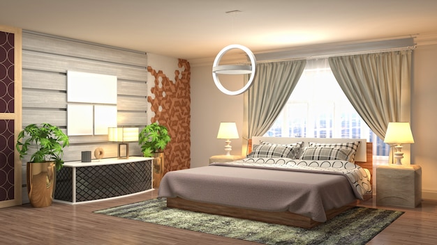 Illustration of the bedroom interior