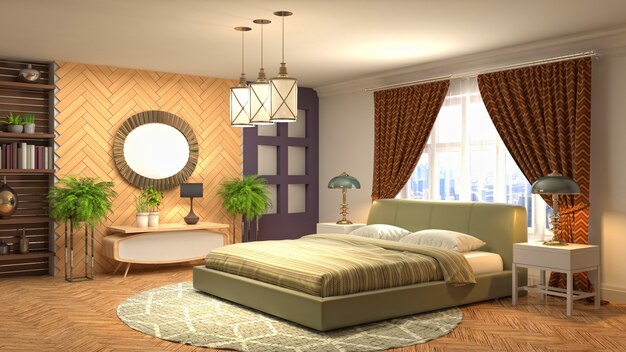 Illustration of the bedroom interior