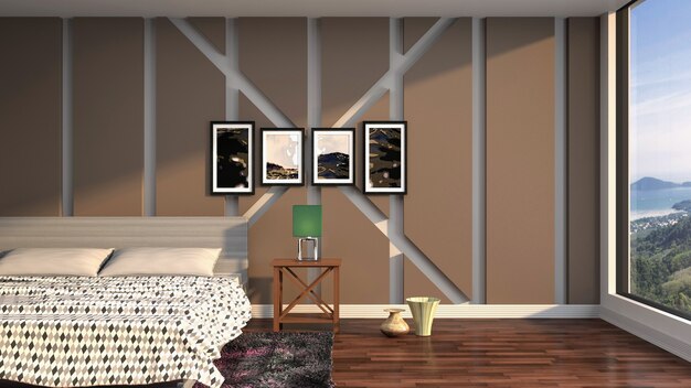 Illustration of the bedroom interior