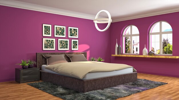 Illustration of the bedroom interior