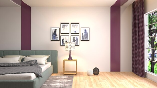 Illustration of the bedroom interior