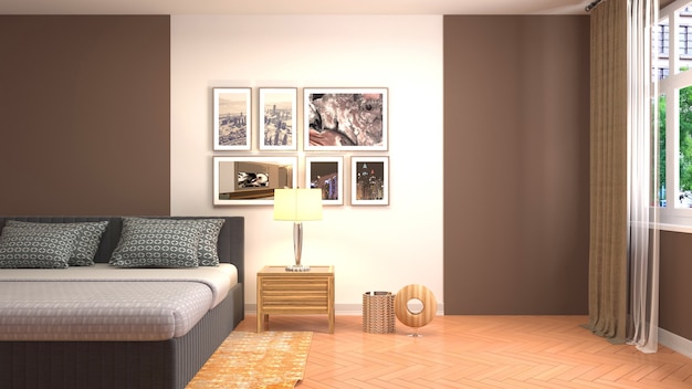 Illustration of the bedroom interior