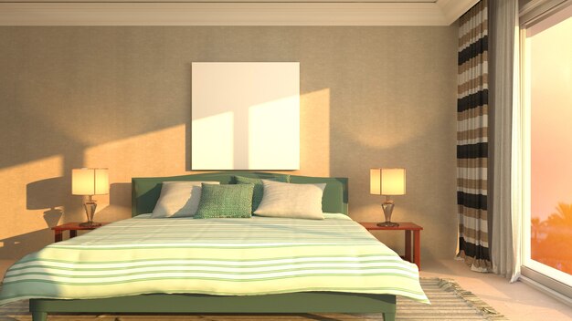 Illustration of the bedroom interior