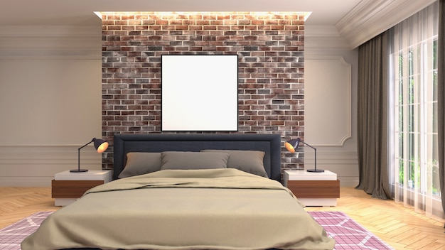 Illustration of the bedroom interior