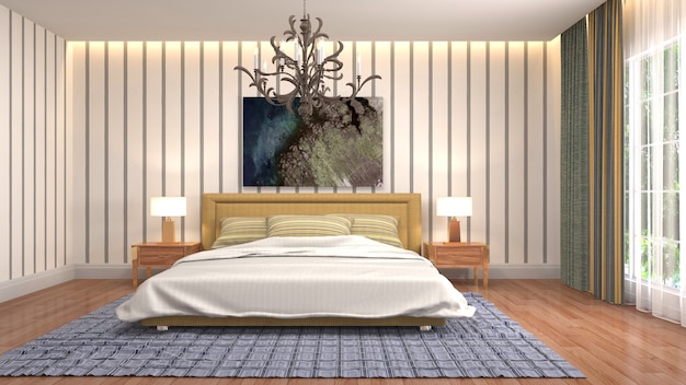 Illustration of the bedroom interior