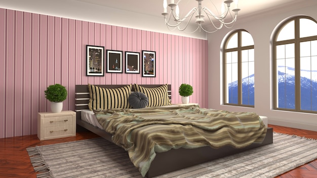 Illustration of the bedroom interior