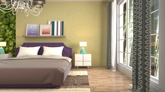 Illustration of the bedroom interior