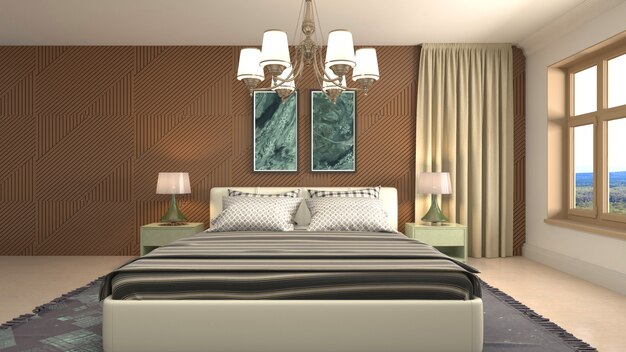 Illustration of the bedroom interior