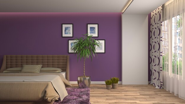 Illustration of the bedroom interior