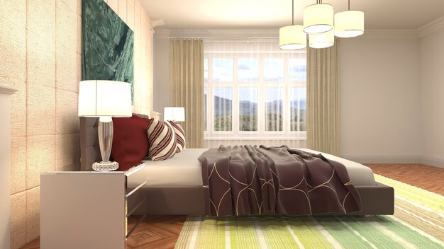 Illustration of the bedroom interior