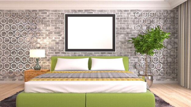 Photo illustration of the bedroom interior