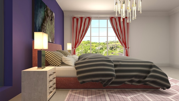 Illustration of the bedroom interior