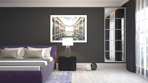 Photo illustration of the bedroom interior