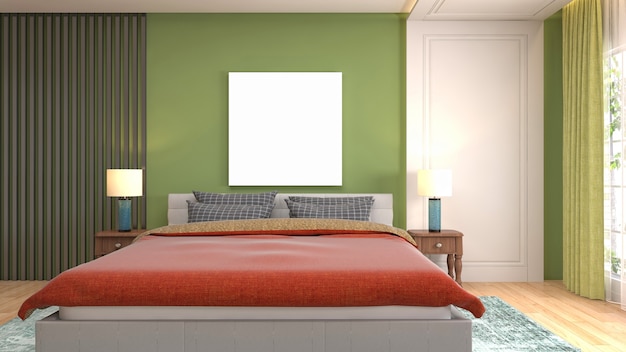 Illustration of the bedroom interior