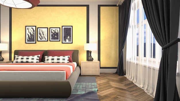 Illustration of the bedroom interior