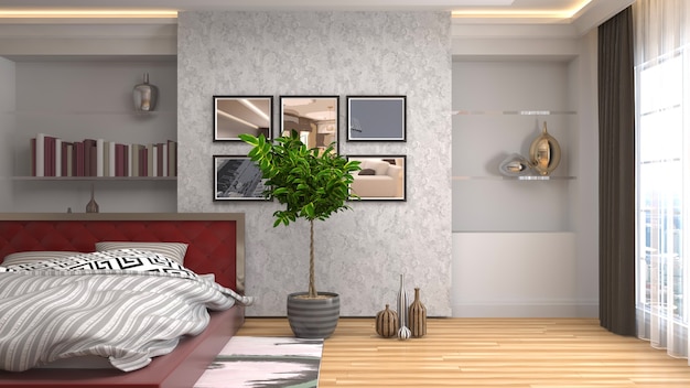 Illustration of the bedroom interior