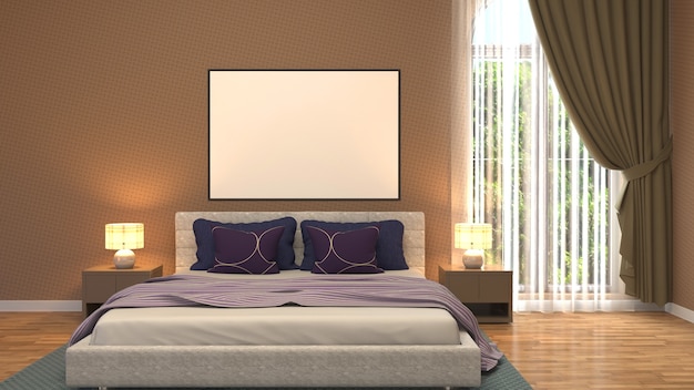 Illustration of the bedroom interior