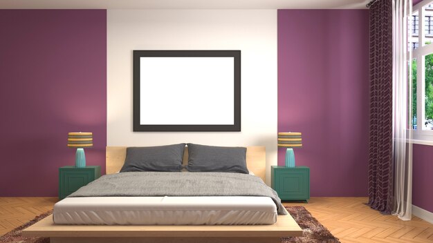 Illustration of the bedroom interior