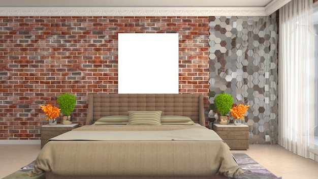 Illustration of the bedroom interior