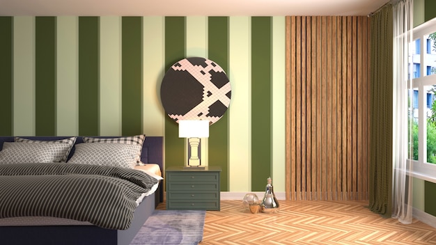 Illustration of the bedroom interior