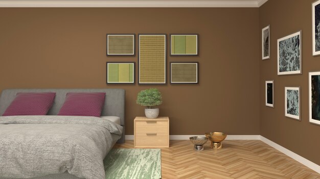 Illustration of the bedroom interior