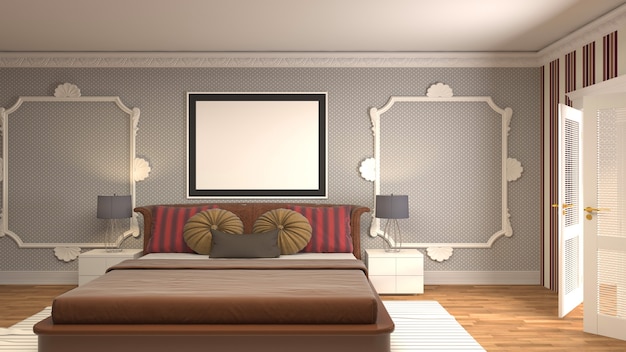 Illustration of the bedroom interior