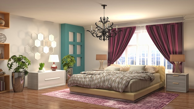 Illustration of the bedroom interior