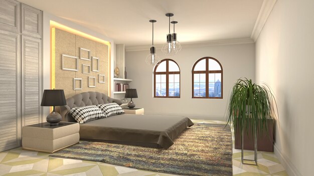 Illustration of the bedroom interior