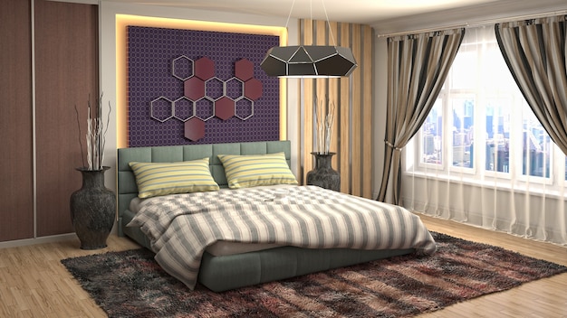 Illustration of the bedroom interior