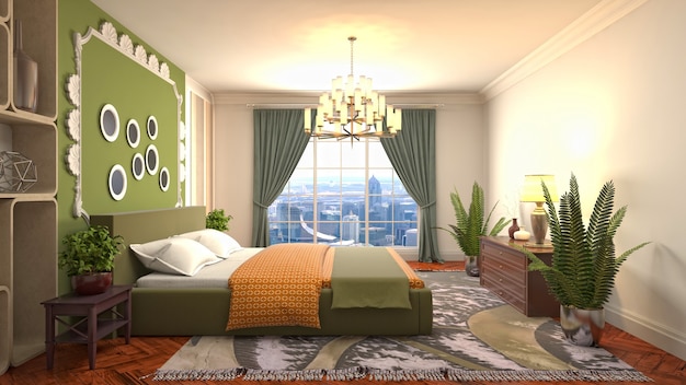 Illustration of the bedroom interior