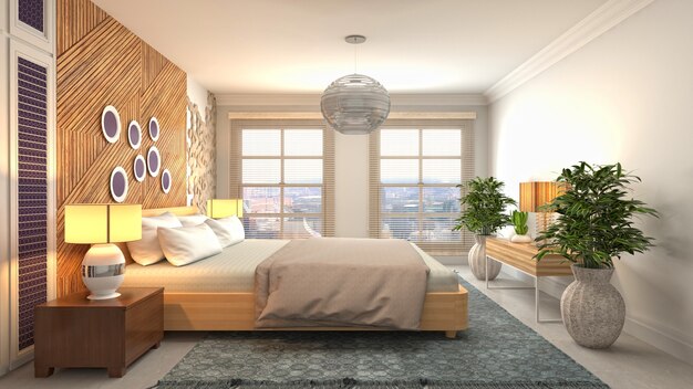 Illustration of the bedroom interior